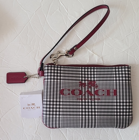 Nwt Coach Peyton plaid wristlet wallet w/gift box - Picture 2 of 6